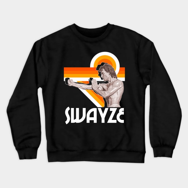 Patrick Swayze Shirtless Hot Bod FanArt Tribute Crewneck Sweatshirt by darklordpug